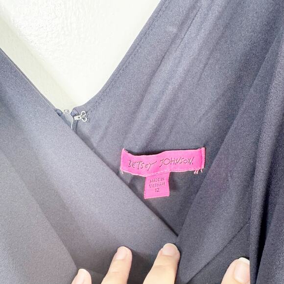 Betsey Johnson Revved Up Faux Wrap Tulip Hem Dress Bodycon Sexy Feminine Size 12 - Picture 5 of 12